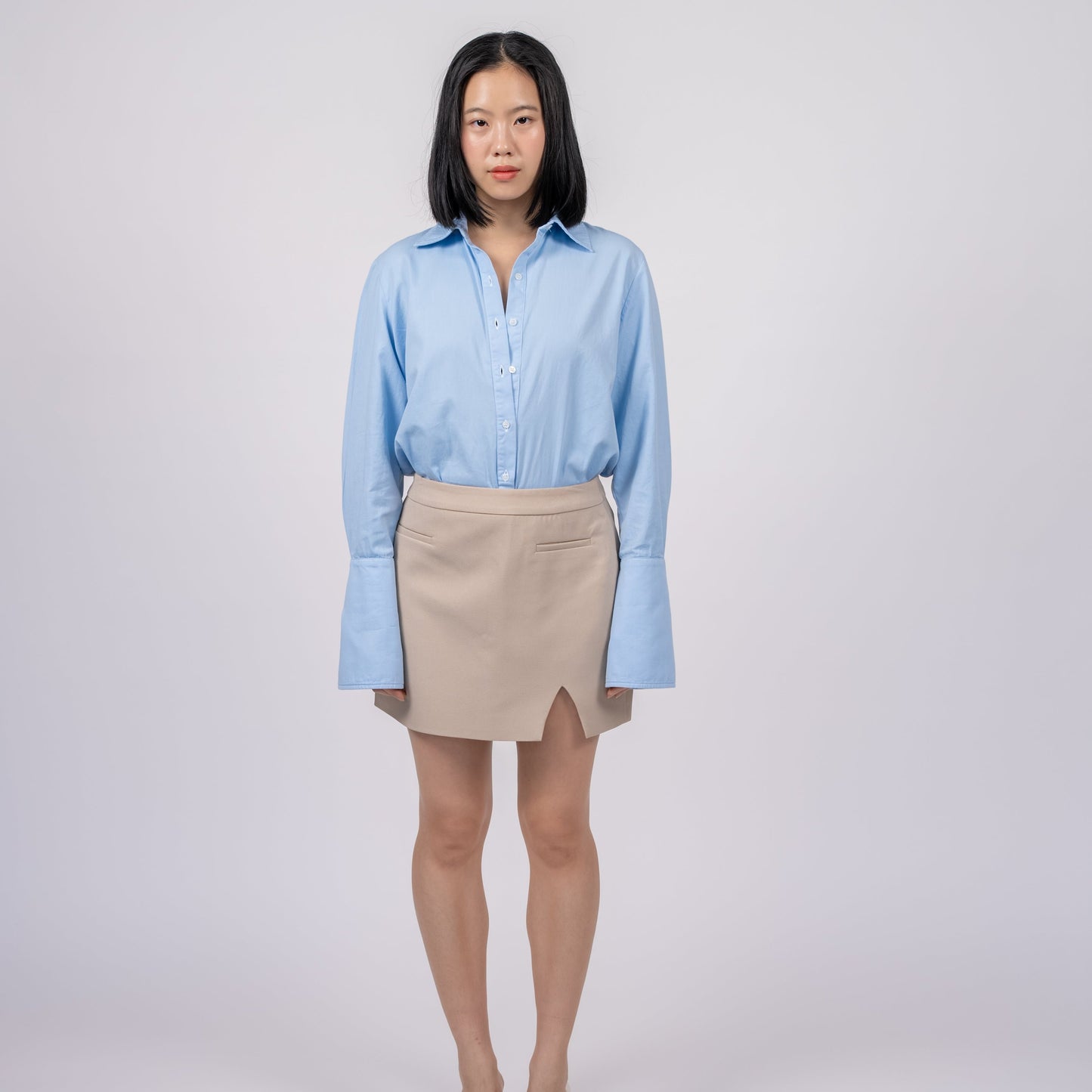 Mathilde Blue Shirt Bodysuit