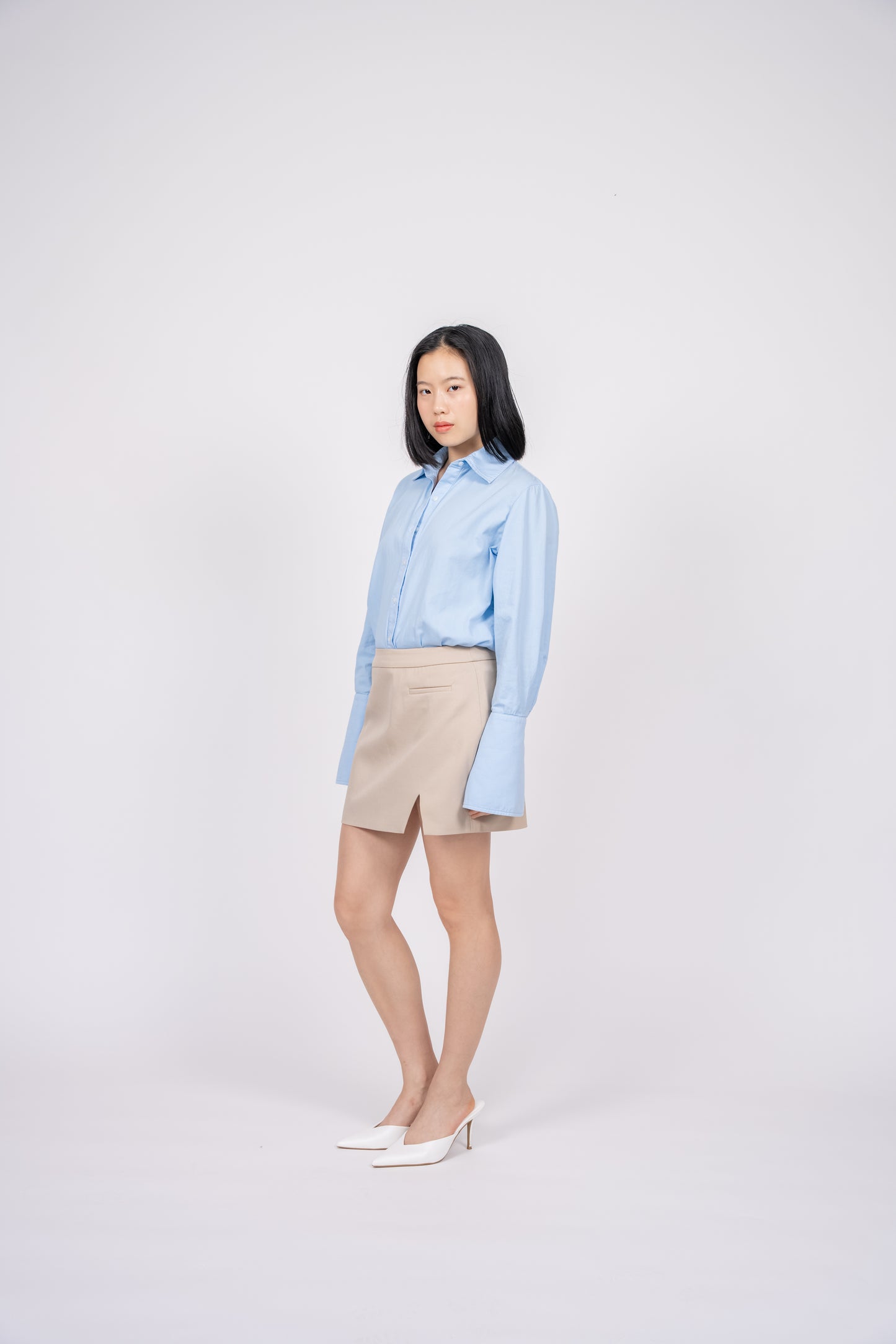 Mathilde Blue Shirt Bodysuit